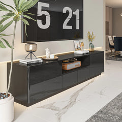 Subher HighGloss LED TV Stand TV Entertainment Center TV Console Media Gaming