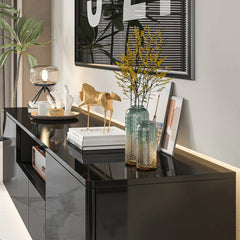 Subher HighGloss LED TV Stand TV Entertainment Center TV Console Media Gaming