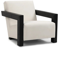 Newrty 29.5" W Linen Textured Fabric Accent Chair - Wooden Bazar