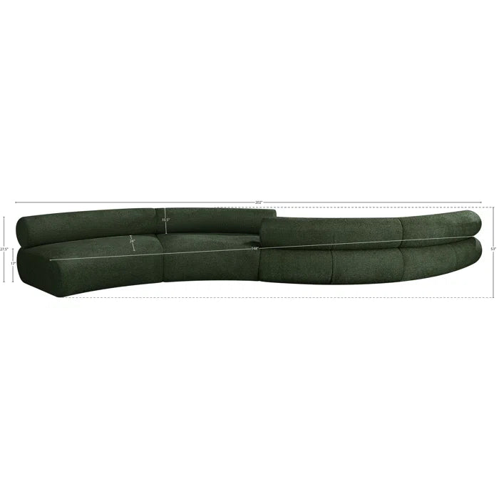 Hitansho 202'' Snake shape Upholstered Luxury Sofa