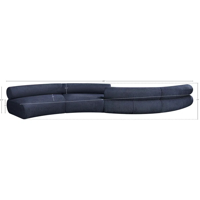 Hitansho 202'' Snake shape Upholstered Luxury Sofa