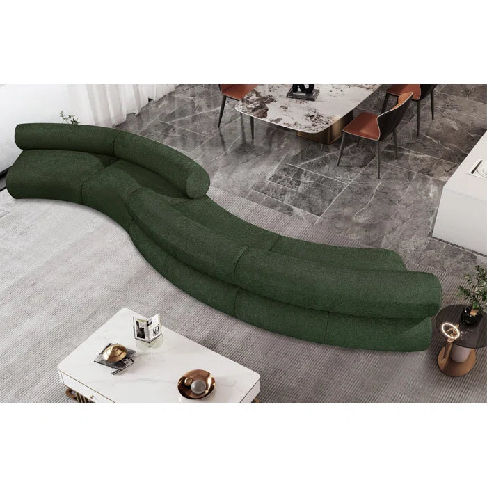 Hitansho 202'' Snake shape Upholstered Luxury Sofa