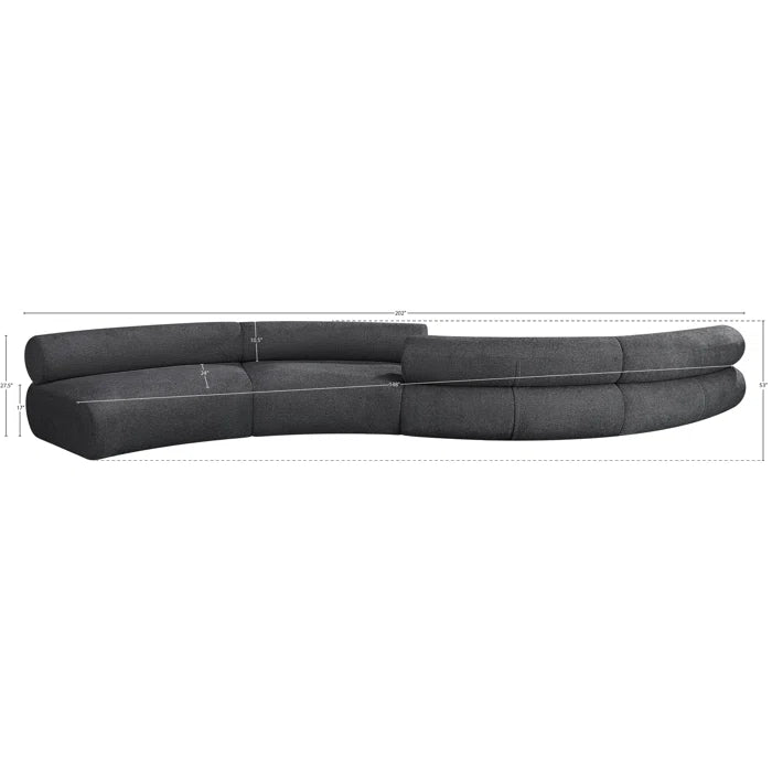 Hitansho 202'' Snake shape Upholstered Luxury Sofa