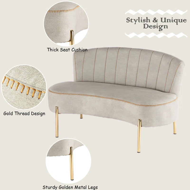 Charcoalan Polyester Blend Upholstered Bench - Wooden bazar