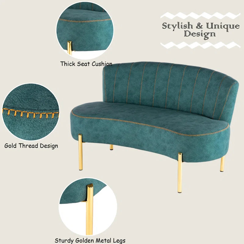 Charcoalan Polyester Blend Upholstered Bench - Wooden bazar