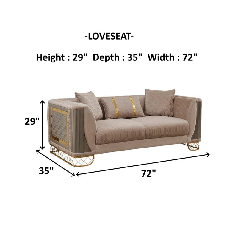 Holentez 3-Piece Sofa Set Luxury Sofa Set