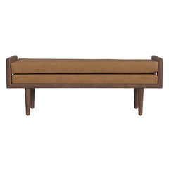 Gasipor Faux Leather Upholstered Bench - Wooden Bazar