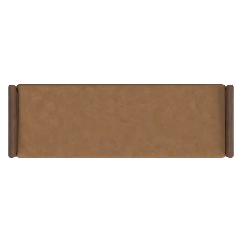 Gasipor Faux Leather Upholstered Bench - Wooden Bazar