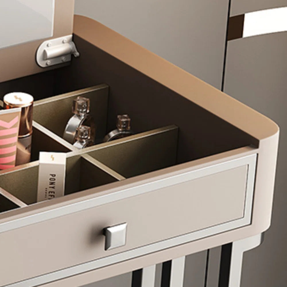 Modern Vanity Dressing Table with Mirror, Drawers, and Storage Organizer