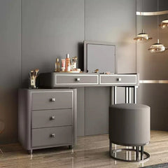 Modern Vanity Dressing Table with Mirror, Drawers, and Storage Organizer