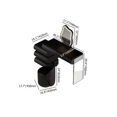 Anixito Modern Makeup Vanity Set PU Leather Dressing Table with Stool & LED Mirror