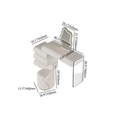 Anixito Modern Makeup Vanity Set PU Leather Dressing Table with Stool & LED Mirror