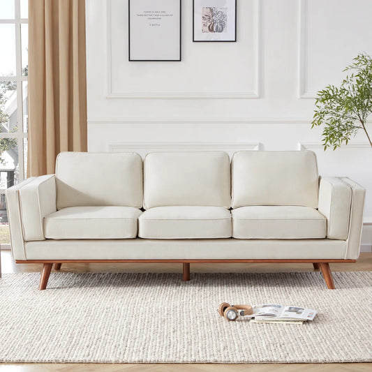 Stunner Upholstered 3 Seater Sofa - Wooden bazar
