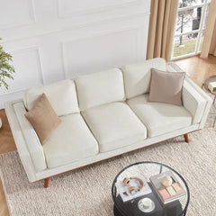 Stunner Upholstered 3 Seater Sofa - Wooden bazar