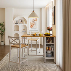 Adelaide 2 Seater  Industrial Counter Height Dining Set with Storage for Small Spaces