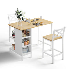 Adelaide 2 Seater  Industrial Counter Height Dining Set with Storage for Small Spaces