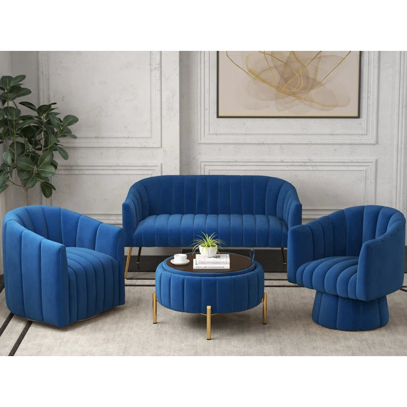 Ingimothz 4 - Piece Velvet Living Room Set Luxury Sofa Set