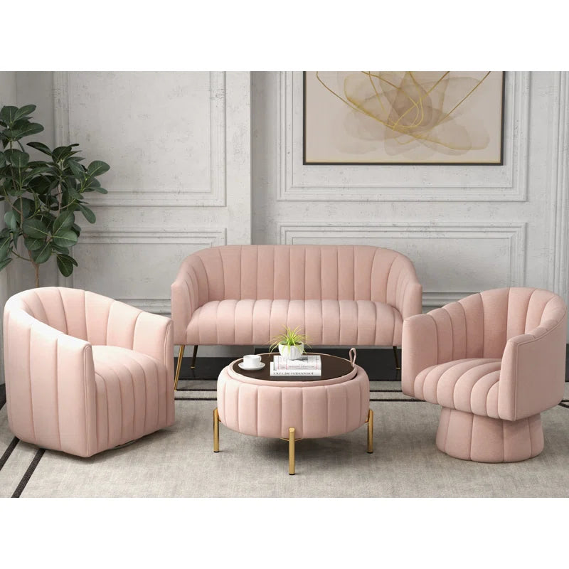 Ingimothz 4 - Piece Velvet Living Room Set Luxury Sofa Set
