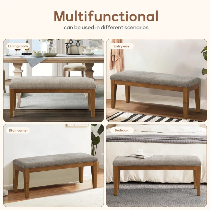 Cherylon Polyester Upholstered Bench - Wooden Bazar