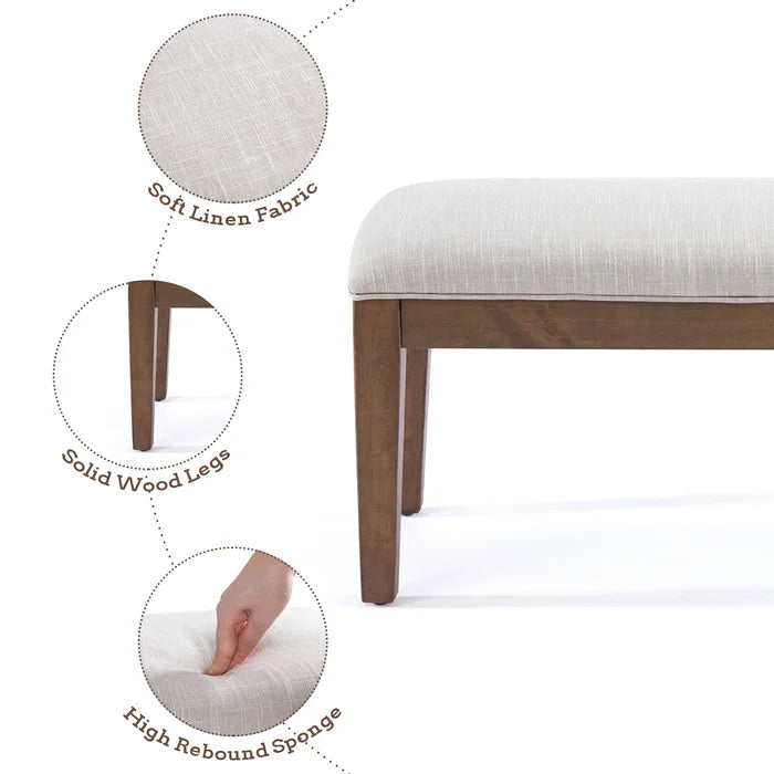 Cherylon Polyester Upholstered Bench - Wooden Bazar