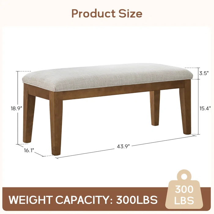 Cherylon Polyester Upholstered Bench - Wooden Bazar