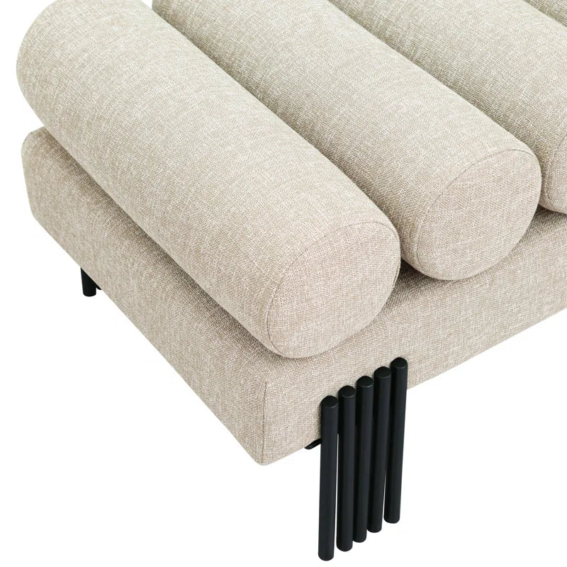 Klasical Polyester Blend Upholstered Bench - Wooden Bazar