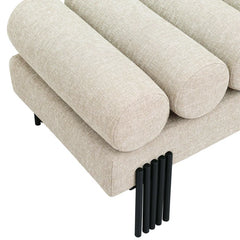 Klasical Polyester Blend Upholstered Bench - Wooden Bazar
