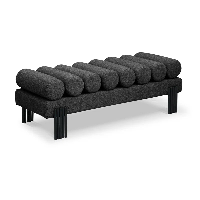 Klasical Polyester Blend Upholstered Bench - Wooden Bazar