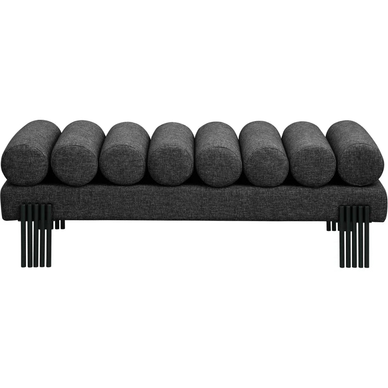 Klasical Polyester Blend Upholstered Bench - Wooden Bazar