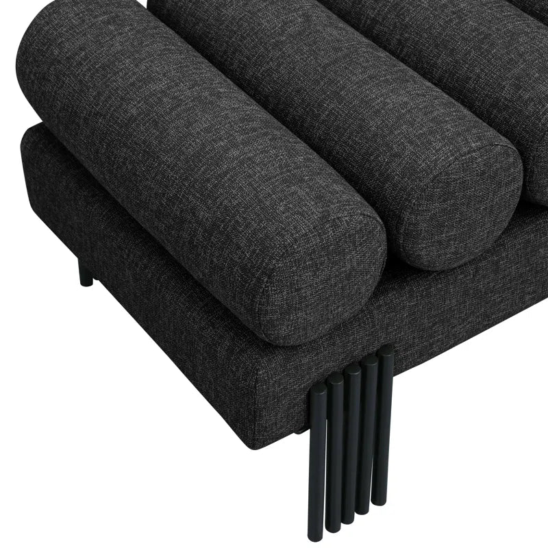 Klasical Polyester Blend Upholstered Bench - Wooden Bazar