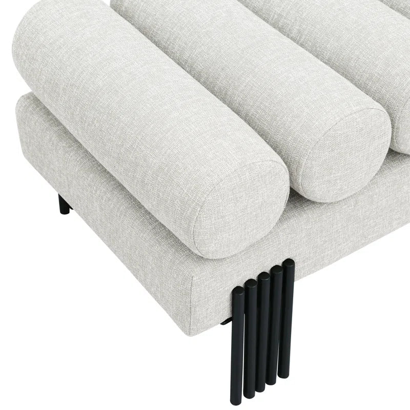 Klasical Polyester Blend Upholstered Bench - Wooden Bazar