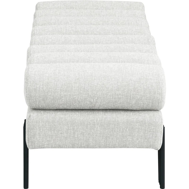 Klasical Polyester Blend Upholstered Bench - Wooden Bazar