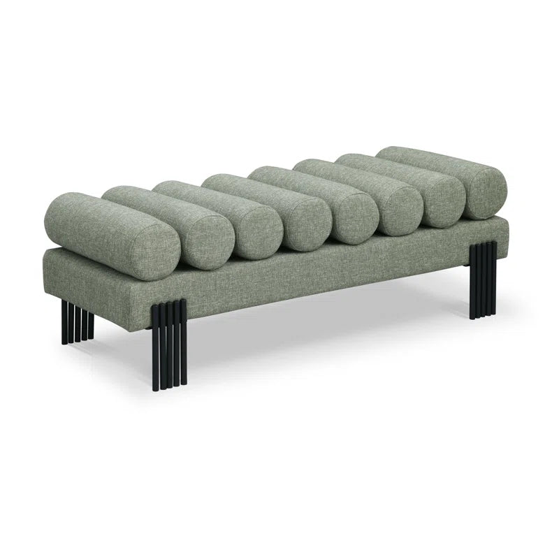 Klasical Polyester Blend Upholstered Bench - Wooden Bazar