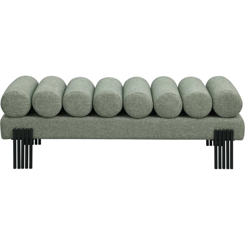 Klasical Polyester Blend Upholstered Bench - Wooden Bazar