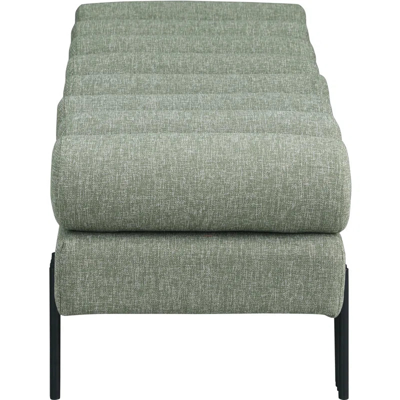 Klasical Polyester Blend Upholstered Bench - Wooden Bazar