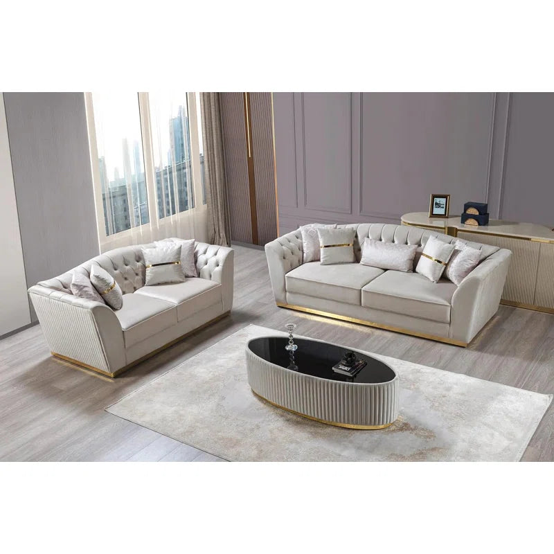 Izzaiahz 2 - Piece Velvet Living Room Set Luxury Sofa Set