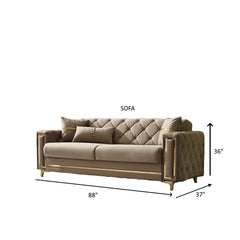 Jemma 3 - Piece Velvet Living Room Luxury Sofa Set