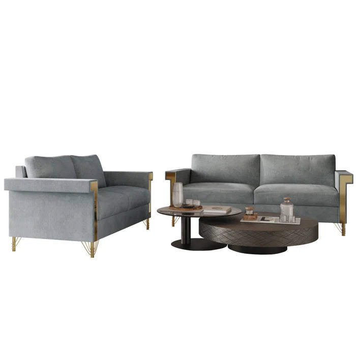 Jaliciaz 2 - Piece Velvet Living Room Set (Set of 2) Luxury Sofa Set