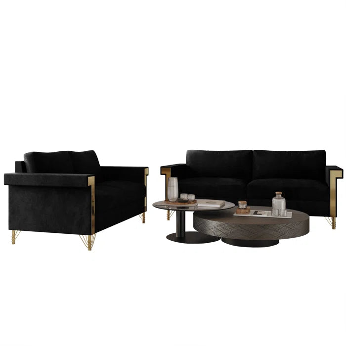 Jaliciaz 2 - Piece Velvet Living Room Set (Set of 2) Luxury Sofa Set