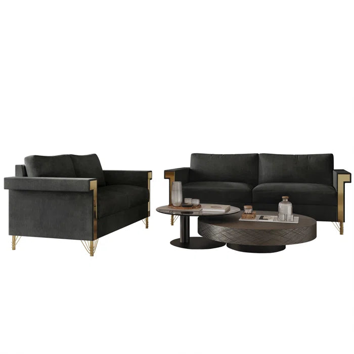 Jaliciaz 2 - Piece Velvet Living Room Set (Set of 2) Luxury Sofa Set