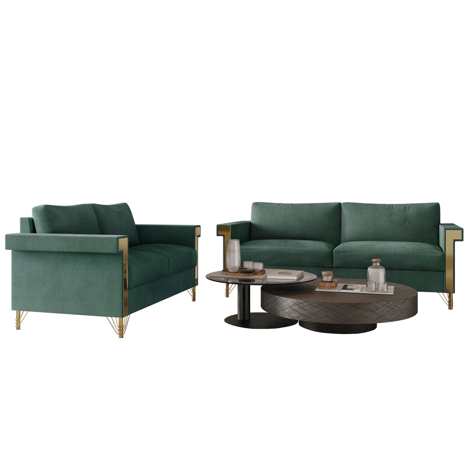 Jaliciaz 2 - Piece Velvet Living Room Set (Set of 2) Luxury Sofa Set