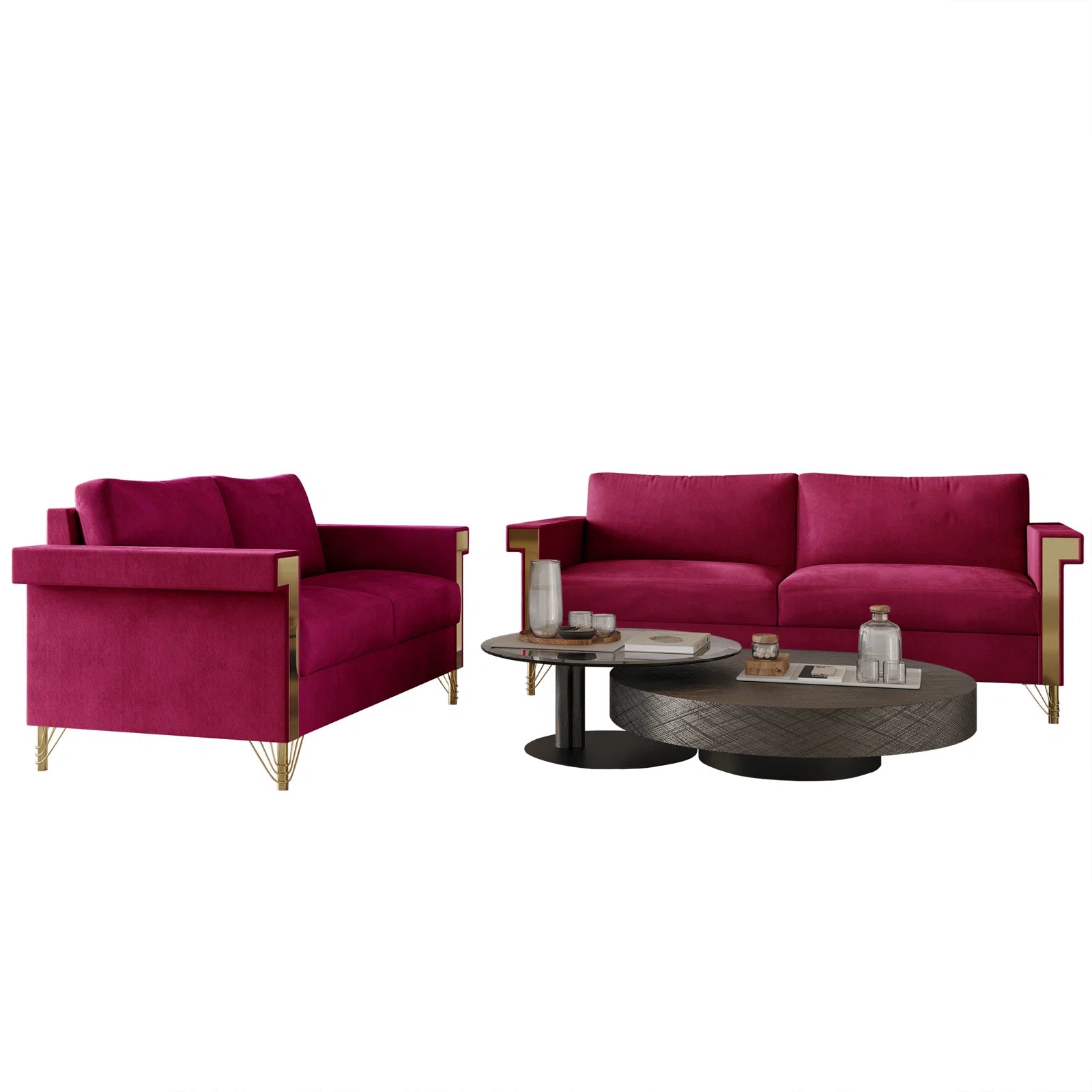 Jaliciaz 2 - Piece Velvet Living Room Set (Set of 2) Luxury Sofa Set