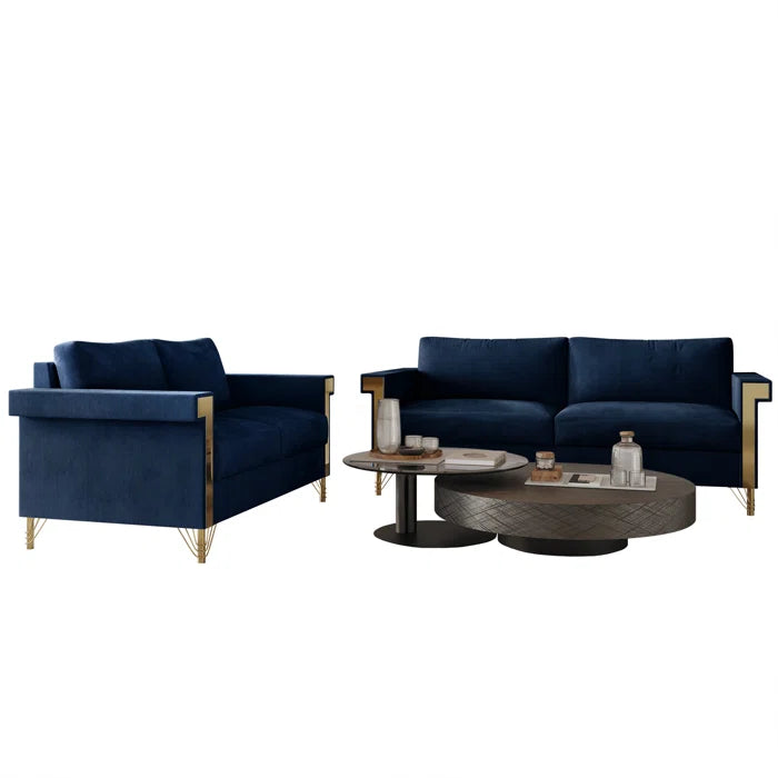 Jaliciaz 2 - Piece Velvet Living Room Set (Set of 2) Luxury Sofa Set