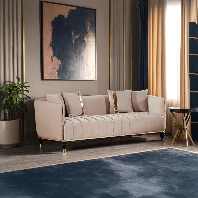 Janushano 4 - Piece Velvet Living Room Luxury Sofa Set