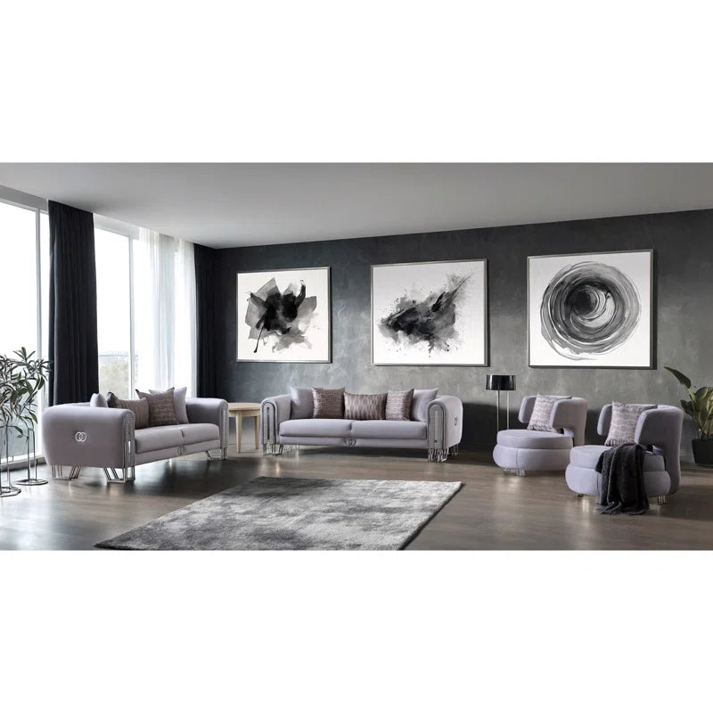 Janyz 4 - Piece Velvet Living Room Set Luxury Sofa Set