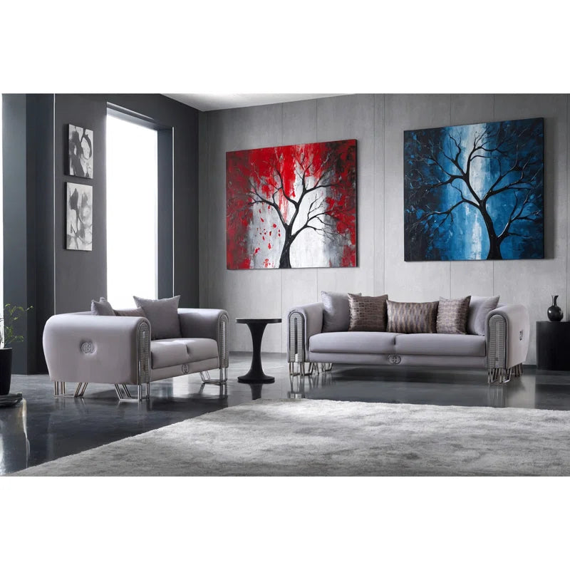 Janyllo 2 - Piece Velvet Living Room Luxury Sofa Set