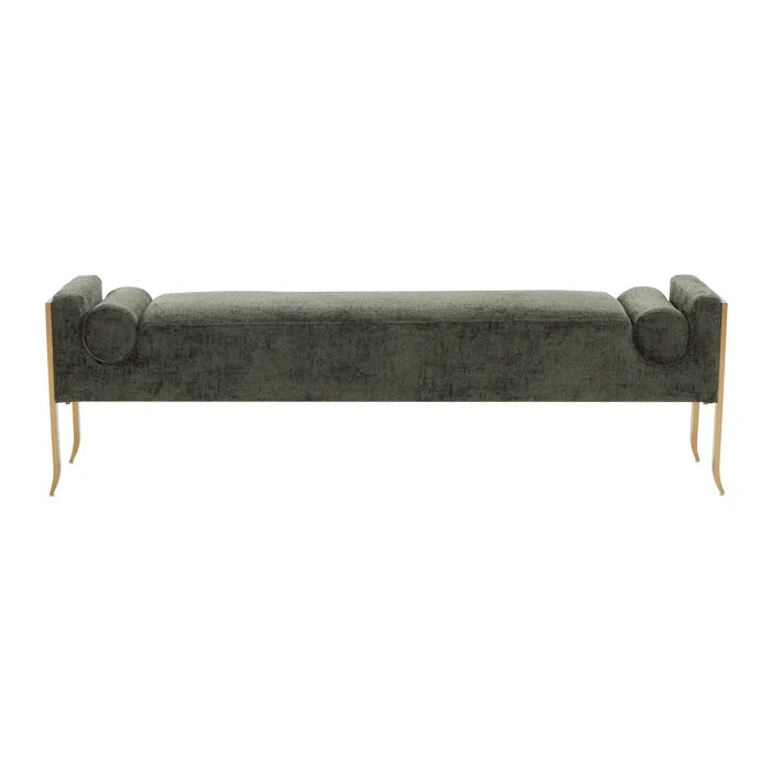 Kaetty Textured Velvet Bench  - Wooden Bazar