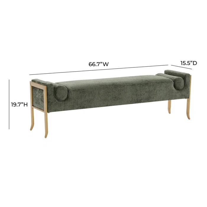 Kaetty Textured Velvet Bench  - Wooden Bazar