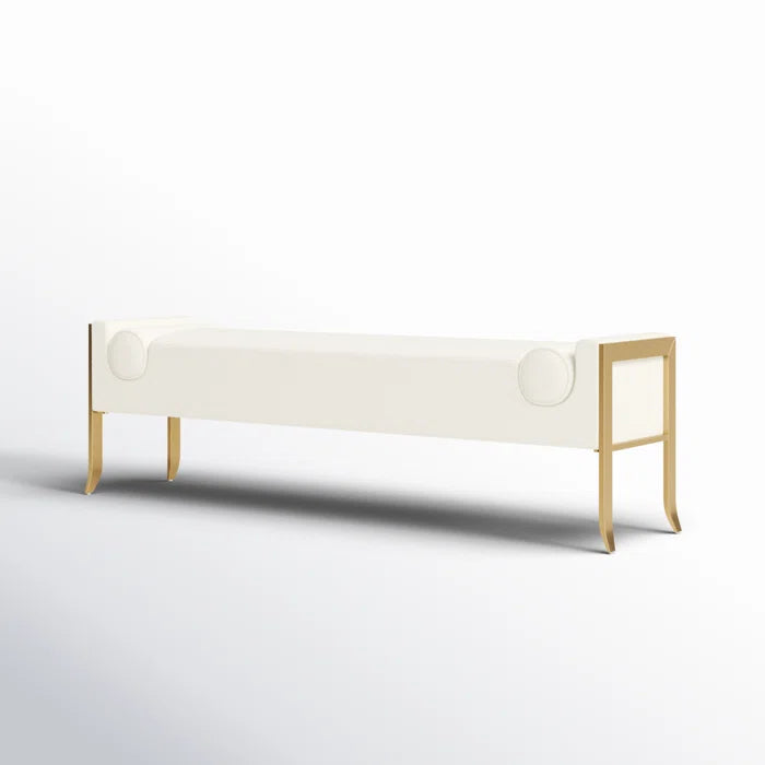 Kaetty Textured Velvet Bench  - Wooden Bazar