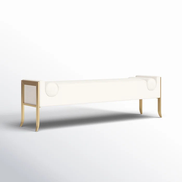 Kaetty Textured Velvet Bench  - Wooden Bazar